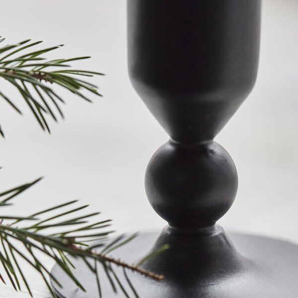 Kovový svícen Folk Black 7 cm