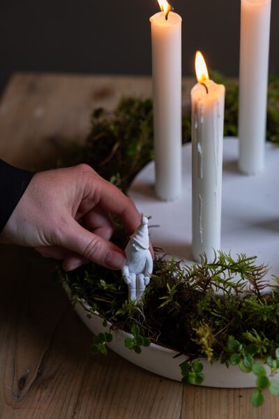 Adventní svícen Valltorp White ⌀ 30 cm