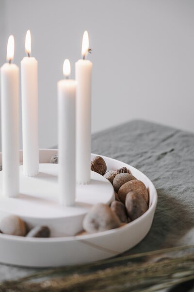 Adventní svícen Valltorp White ⌀ 30 cm