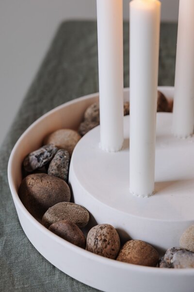 Adventní svícen Valltorp White ⌀ 30 cm