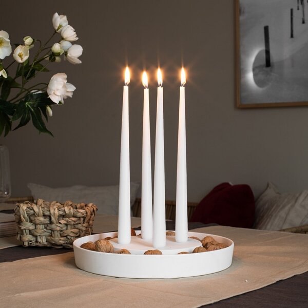 Adventní svícen Valltorp White ⌀ 30 cm