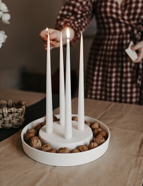 Adventní svícen Valltorp White ⌀ 30 cm