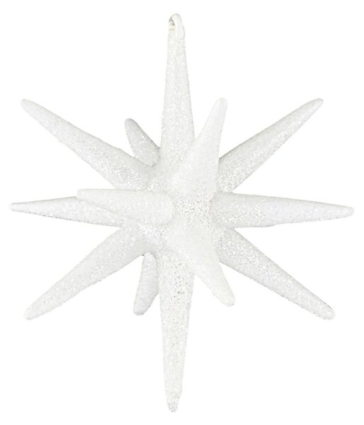Skleněná vánoční ozdoba Glitter White 7,5 cm
