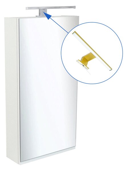Comodo Zrcadlová skříňka Atica 40 ZS LED-G s osvětlením Any LED 30 G, zlatá