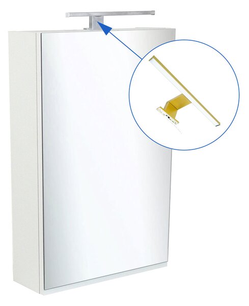 Comodo Zrcadlová skříňka Atica 50 ZS LED-G s osvětlením Any LED 30 G, zlatá