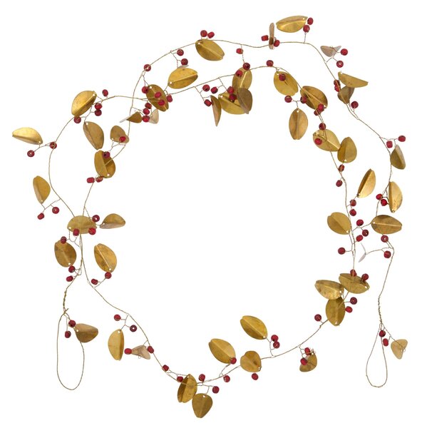 Dekorativní girlanda Leafi Brass 183 cm