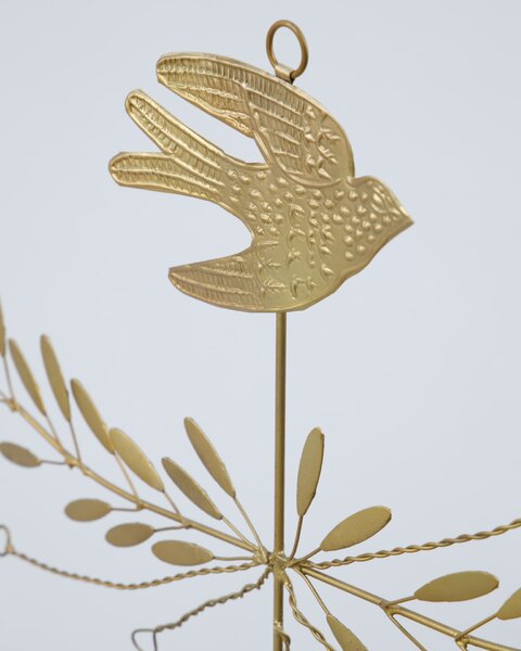 Závěsná vánoční dekorace Mobile Bird Brass