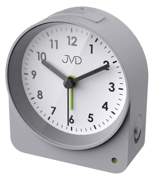 JVD Analogový netikající tichý budík JVD SRP5138.2 se senzorem stmívání (Senzor stmívání (rozsvítí se displej))
