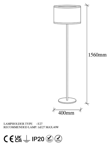 ASIR Stojací lampa WAY mosazná