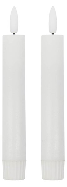 Vosková LED svíčka White 16 cm – set 2 ks