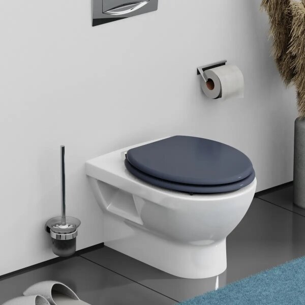 Schütte 80104 - Záchodové prkénko SPIRIT ANTHRAZIT SoftClose MDF dřevo