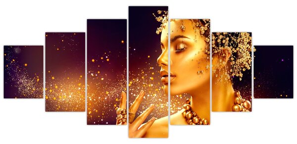 Obraz - Zlatý makeup (210x100 cm)