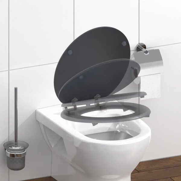 Schütte 80104 - Záchodové prkénko SPIRIT ANTHRAZIT SoftClose MDF dřevo