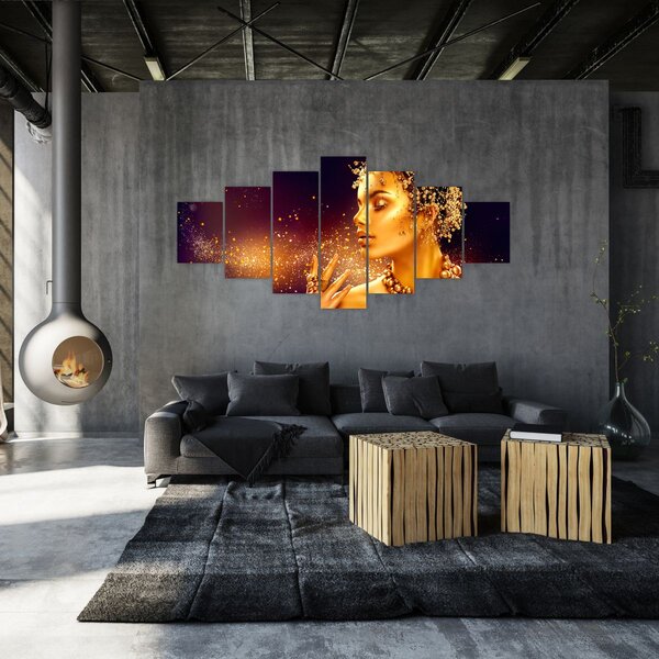 Obraz - Zlatý makeup (210x100 cm)