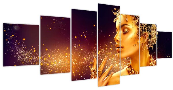 Obraz - Zlatý makeup (210x100 cm)