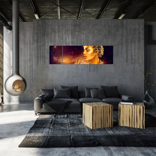 Obraz - Zlatý makeup (170x50 cm)