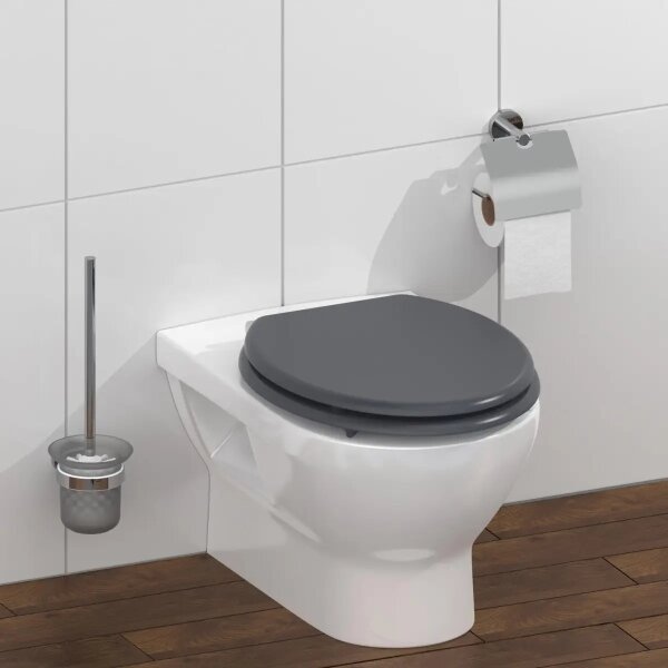 Schütte 80104 - Záchodové prkénko SPIRIT ANTHRAZIT SoftClose MDF dřevo