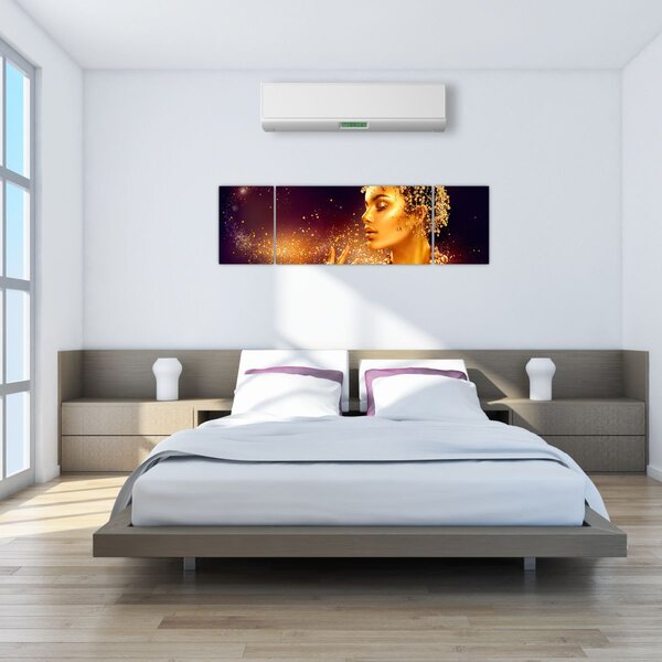 Obraz - Zlatý makeup (170x50 cm)