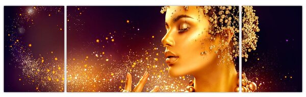 Obraz - Zlatý makeup (170x50 cm)