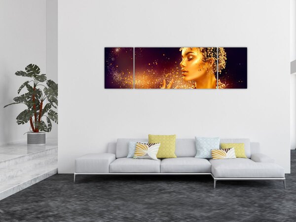 Obraz - Zlatý makeup (170x50 cm)