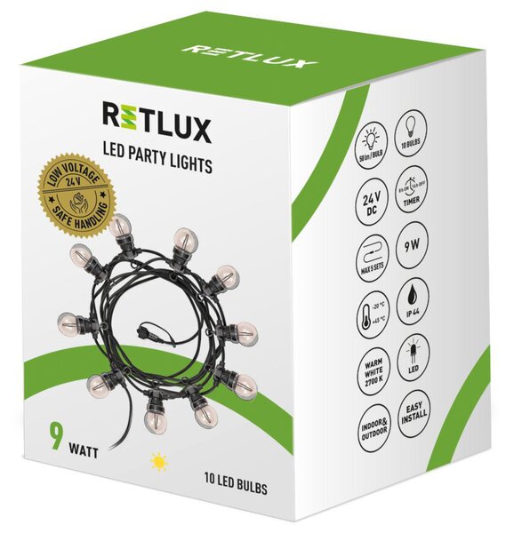 Dekorativní LED řetěz RETLUX teplá bílá, délka 5 m