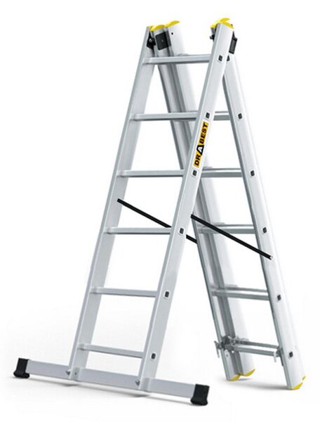 Hliníkový žebřík 3x6 příček třídílný DRABEST DW3-6 PRO