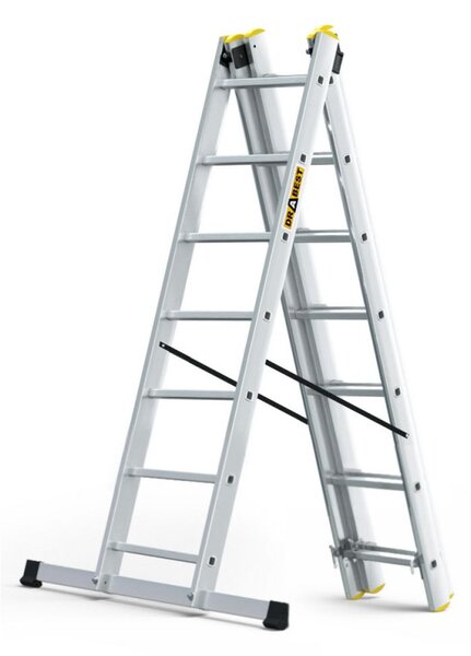Hliníkový žebřík 3x7 příček třídílný DRABEST DW3-7 PRO
