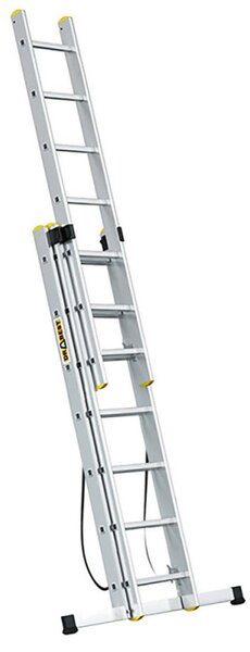 Hliníkový žebřík 3x7 příček třídílný DRABEST DW3-7 PRO