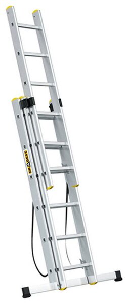 Hliníkový žebřík 3x6 příček třídílný DRABEST DW3-6 PRO