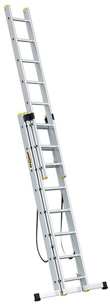 Hliníkový žebřík 3x8 příček třídílný DRABEST DW3-8 PRO