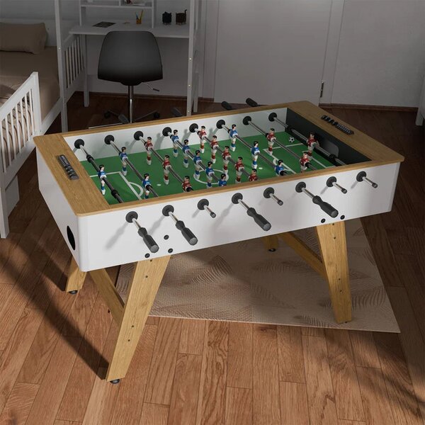 Juskys Stolní fotbal 142x76x88 cm - přírodní/bílý