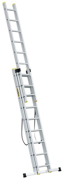 Hliníkový žebřík 3x9 příček třídílný DRABEST DW3-9 PRO