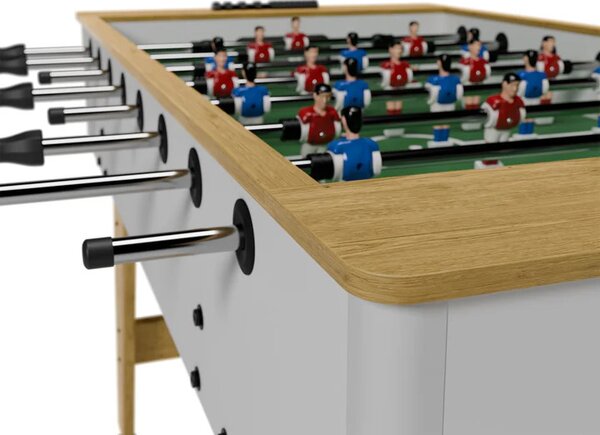 Juskys Stolní fotbal 142x76x88 cm - přírodní/bílý