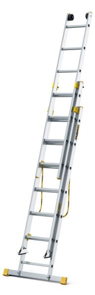 Hliníkový žebřík 3x7 příček třídílný DRABEST DW3-7 MAX