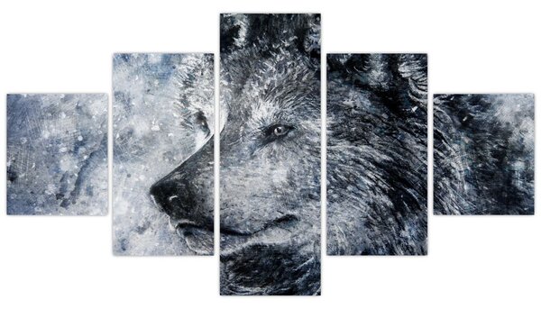 Obraz - Kreslený vlk (125x70 cm)