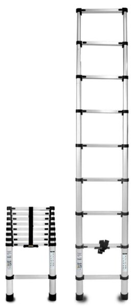 Teleskopický žebřík 1x9 příček výsuvný DRABEST DT-9 HOME