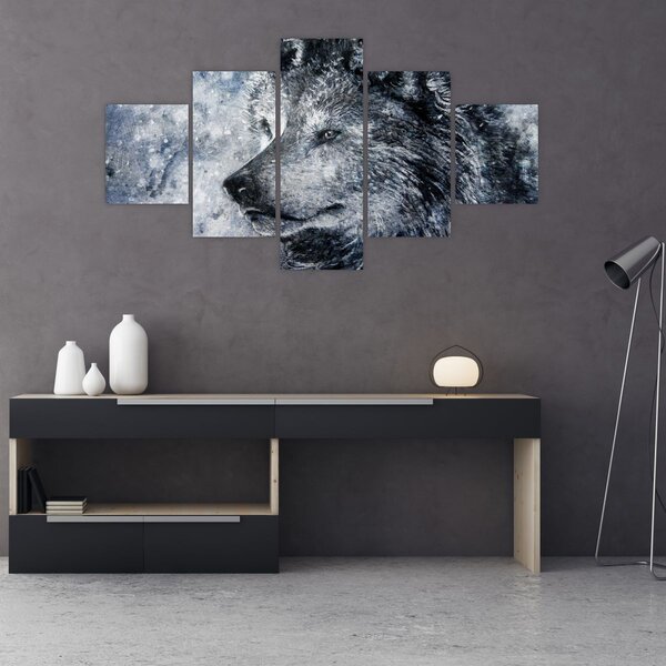 Obraz - Kreslený vlk (125x70 cm)