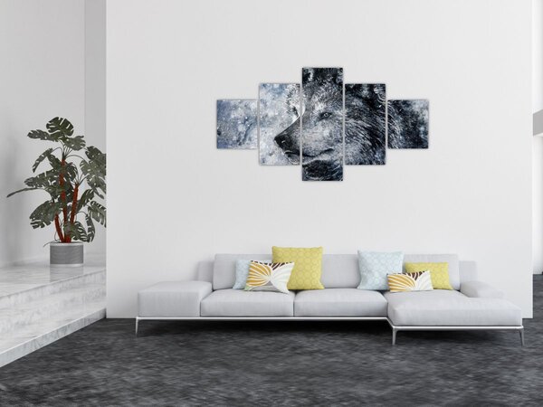 Obraz - Kreslený vlk (125x70 cm)