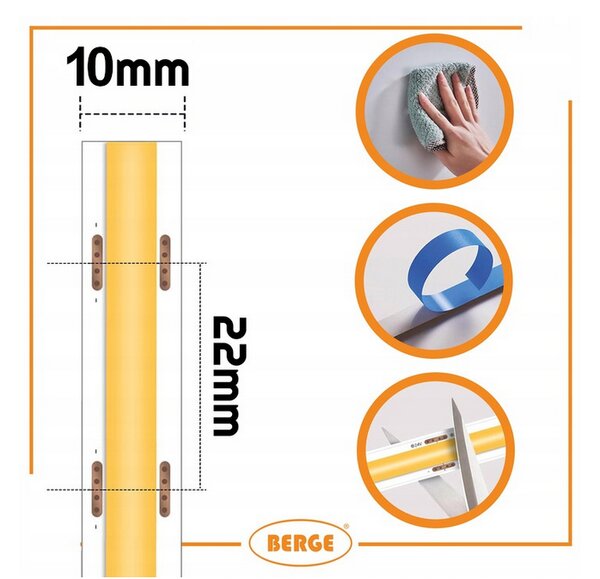 BERGE LED pásek COB Neon 24V - 528D - 15W/m - IP20 - 50m - 1650lm - teplá barva