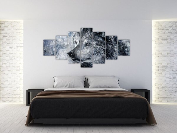 Obraz - Kreslený vlk (210x100 cm)