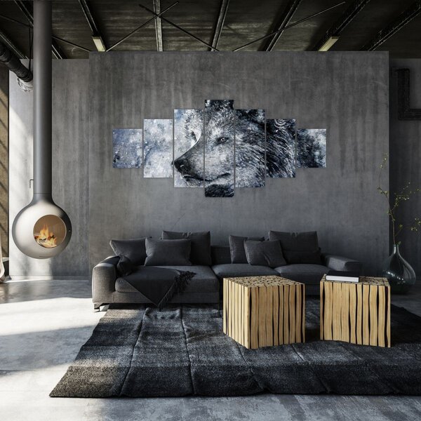 Obraz - Kreslený vlk (210x100 cm)