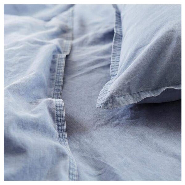Povlečení STONEWASHED denim, 2 ks 80x80 a 200x200 cm