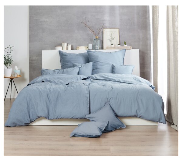 Povlečení STONEWASHED denim, 2 ks 80x80 a 200x200 cm