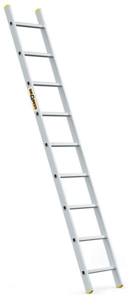 Hliníkový žebřík 1x9 příček jednodílný DRABEST DP-9 PRO