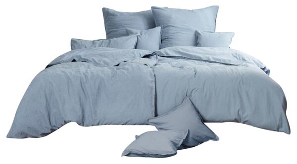 Povlečení STONEWASHED denim, 2 ks 80x80 a 200x200 cm