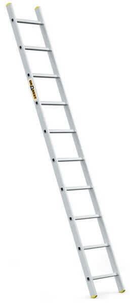 Hliníkový žebřík 1x10 příček jednodílný DRABEST DP-10 PRO