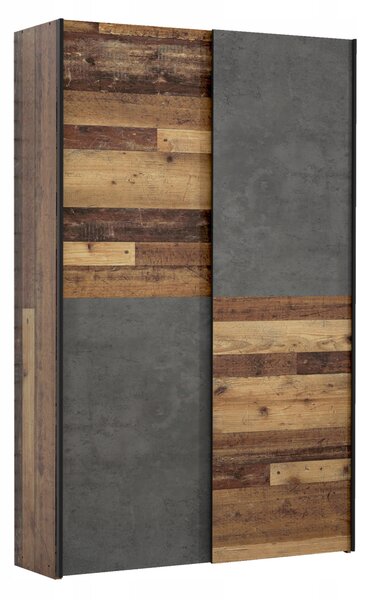 Skříň na nábytek ORRVILLE722C7 120 x 190,5 x 42 cm, beton tmavý, dřevo