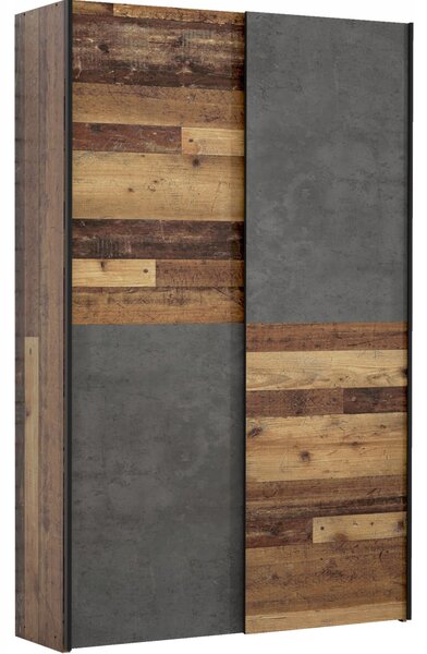 Skříň na nábytek ORRVILLE722C7 120 x 190,5 x 42 cm, beton tmavý, dřevo