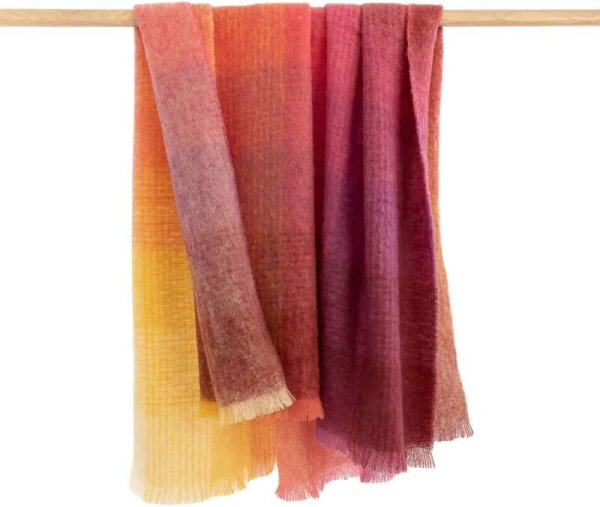 Mohérová deka Pink Yellow Purple Multi Mix 182 x 137 cm John Hanly