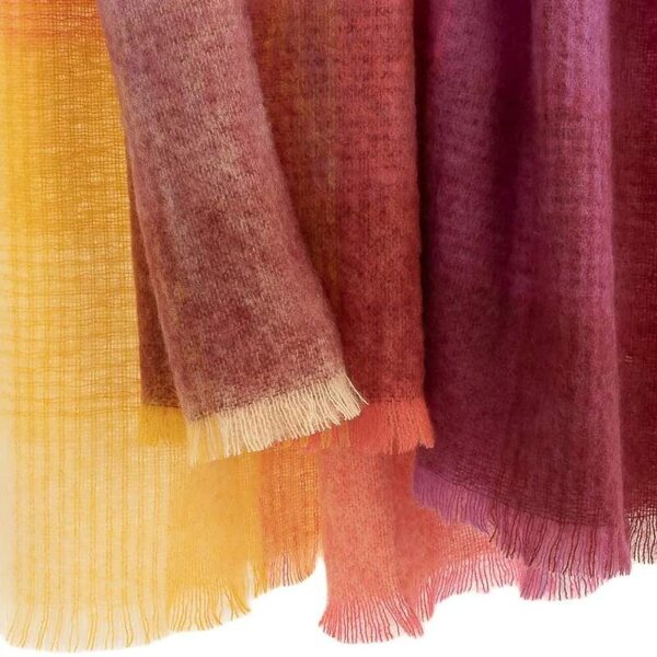 Mohérová deka Pink Yellow Purple Multi Mix 182 x 137 cm John Hanly
